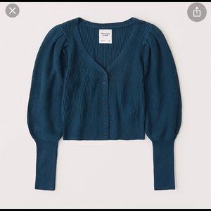 Abercrombie puff sleeve cropped sweater